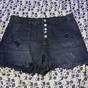 Black distressed Jean shorts